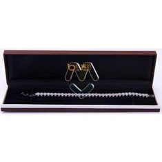 Joyas caja para brazaletes costumbre logotipo hoja caliente alxaña ch’amaka marrón bisagra pulsera caja